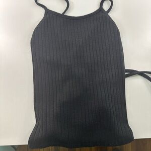 Black Ribbed Women's Top